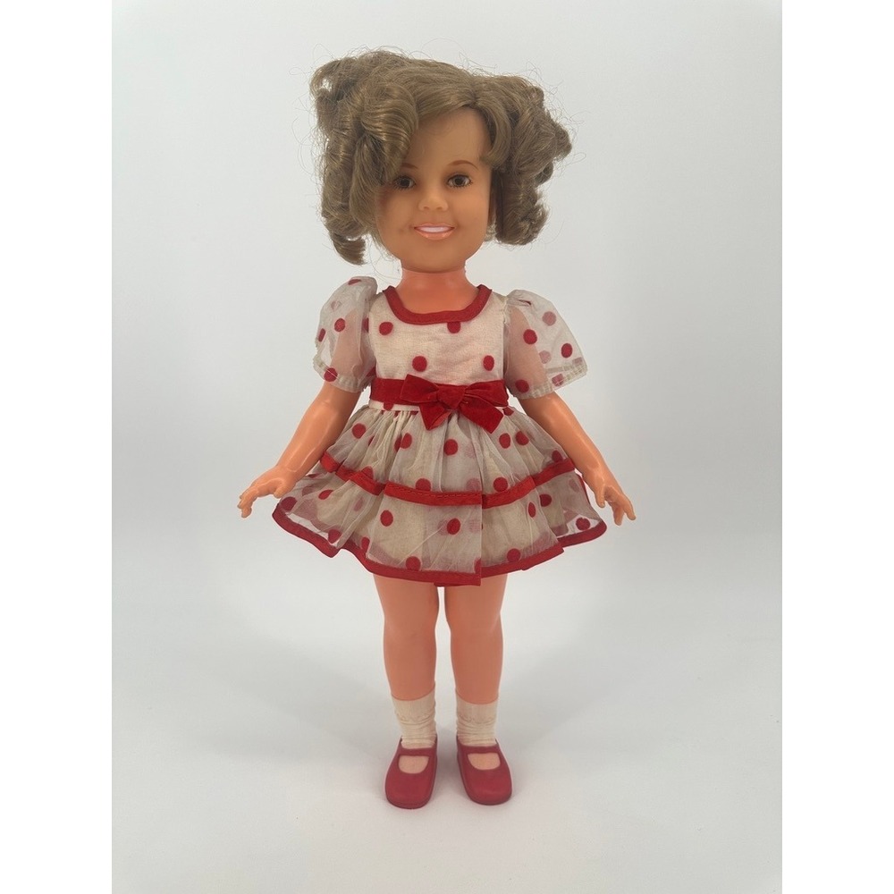 Vintage 1972 Mid Century IDEAL Shirley Temple‎ Doll 16" Red Polka Dot FLAWED